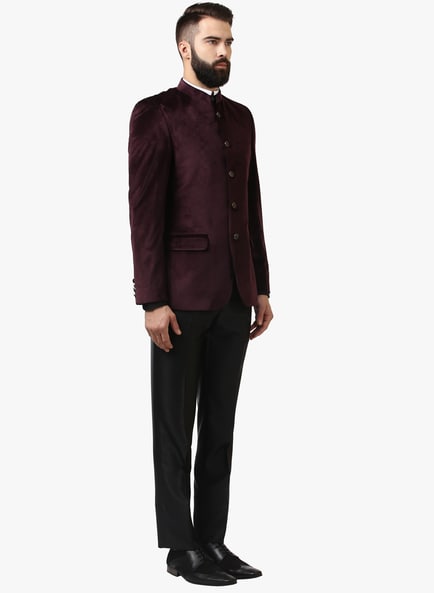 raymond coat pant wine colour