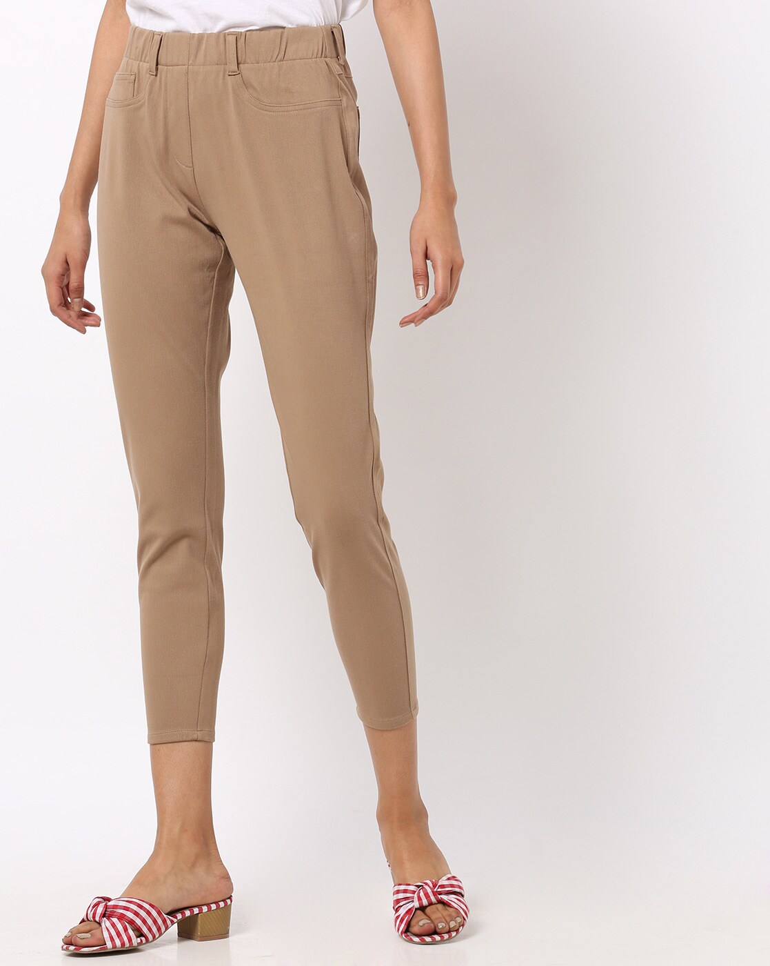 Buy Peach Trousers & Pants for Women by AJIO Online | Ajio.com