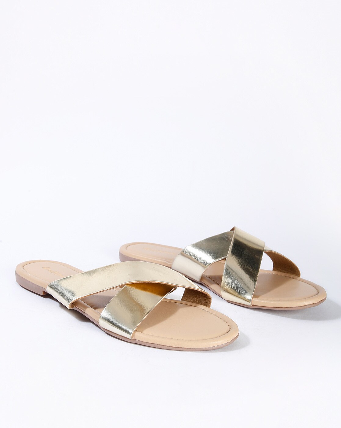 gold criss cross sandals