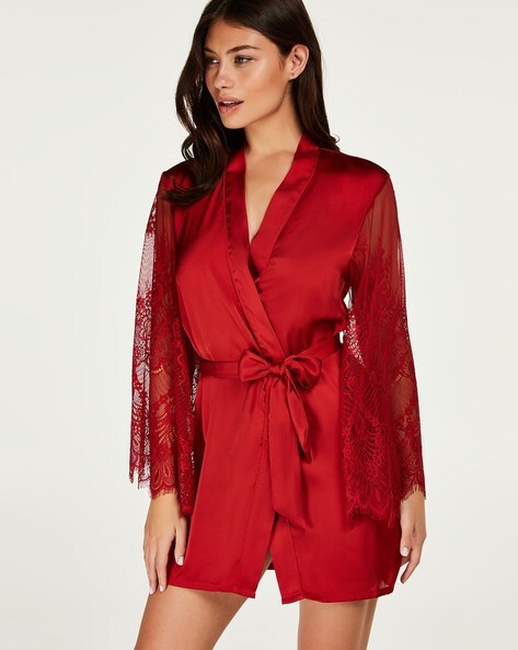 ZYNOTTI | Personalized Glitter Print Red Robe | Red Glitter Robes