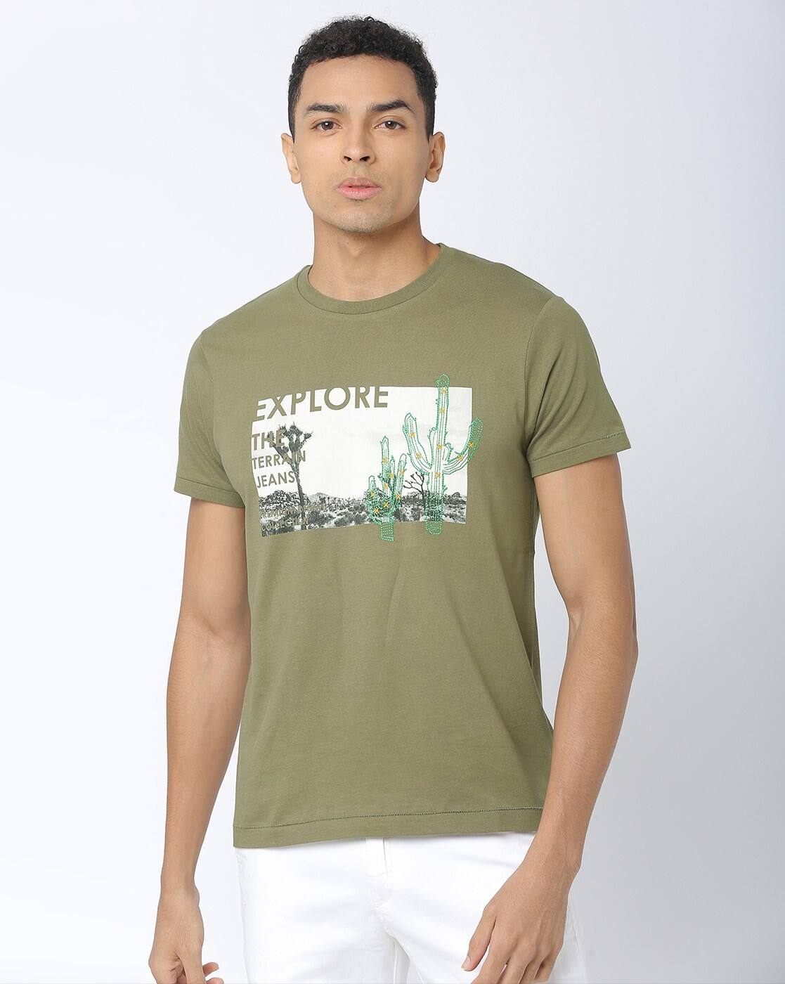 Buy Olive Green Tshirts for Men by 