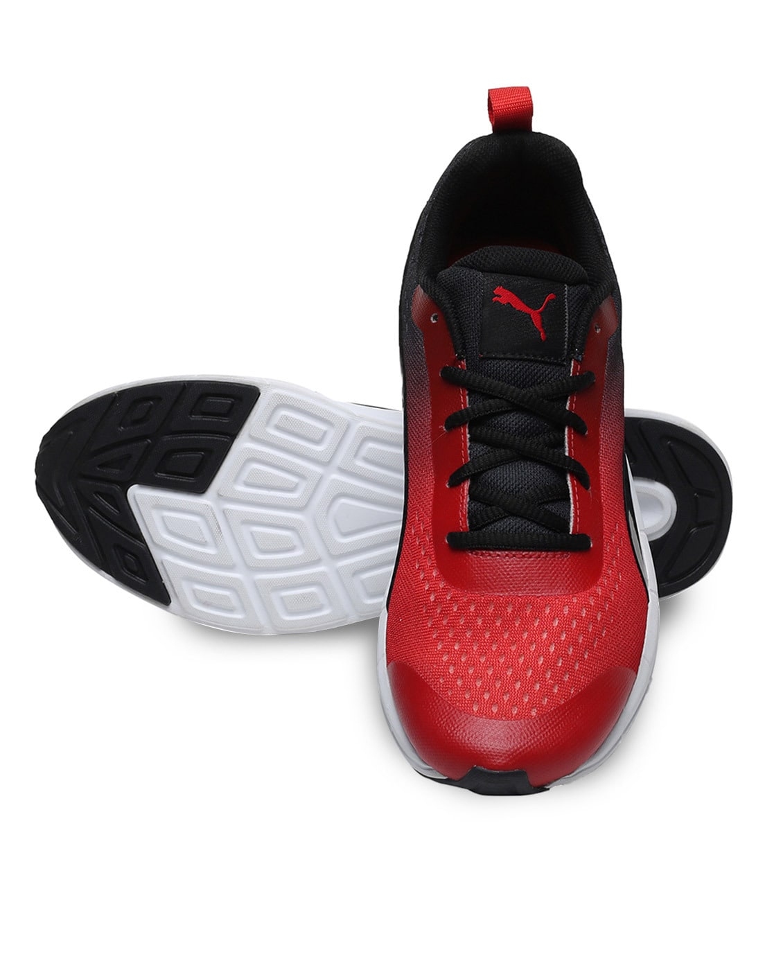 puma running shoes black and red