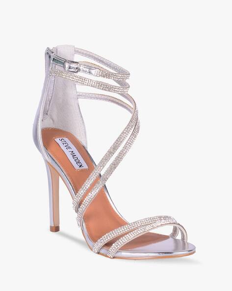 silver strappy heels steve madden