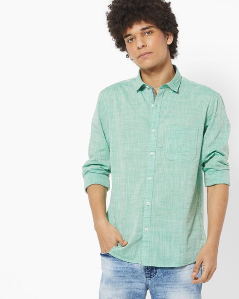 Buy Green Shirts for Men by JOHN MILLER Online | Ajio.com