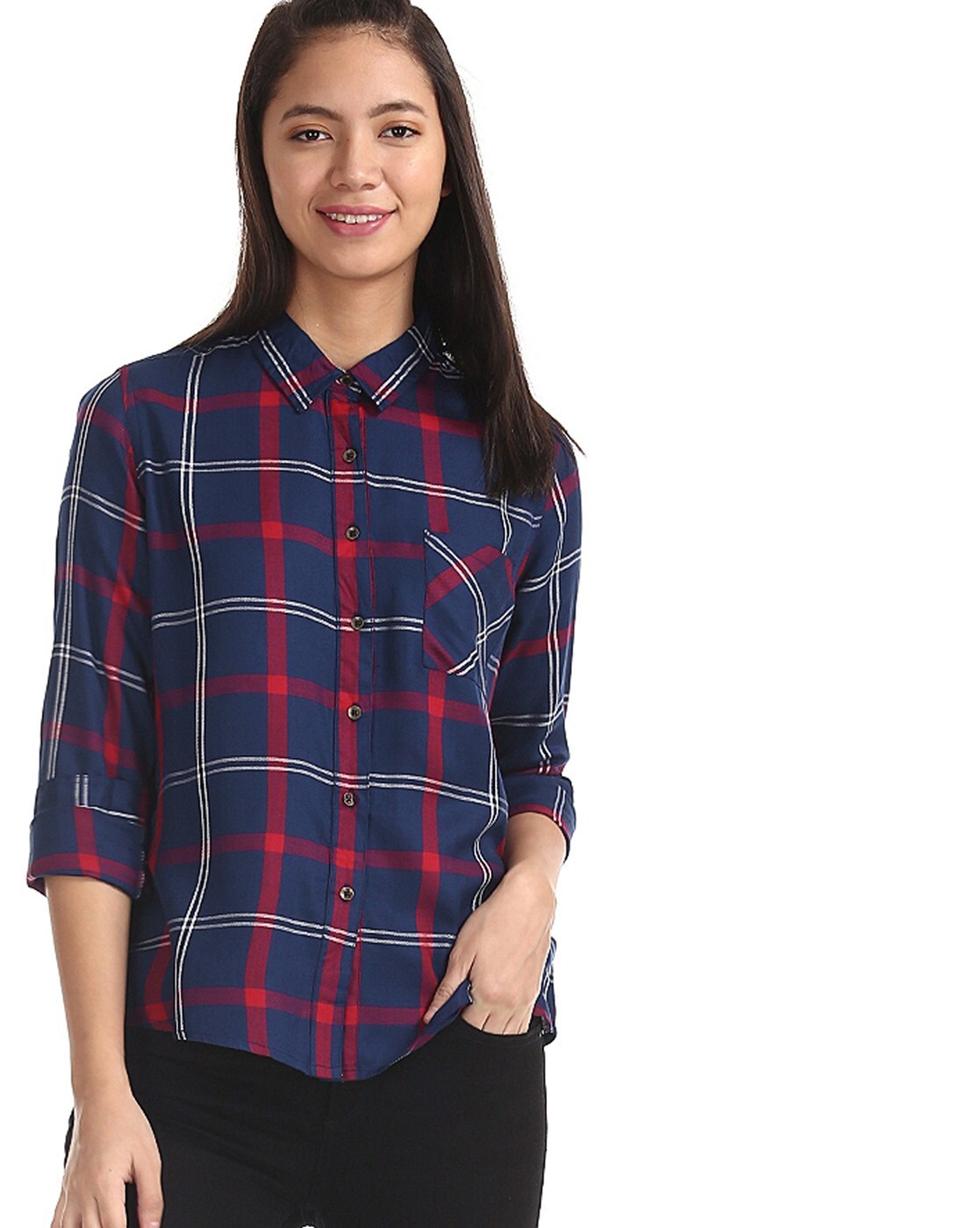 PASHARTUK Western Shirts for Women Cotton Long Sleeve Shirts for Women with  Snap Buttons Plaid Shirts for Women (Small, Blue Navy 68) : :  Clothing, Shoes & Accessories