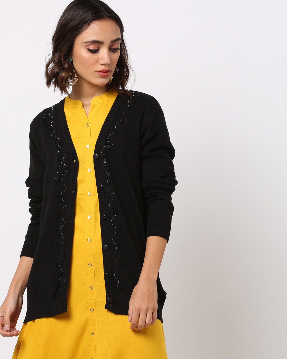 white stuff black cardigan