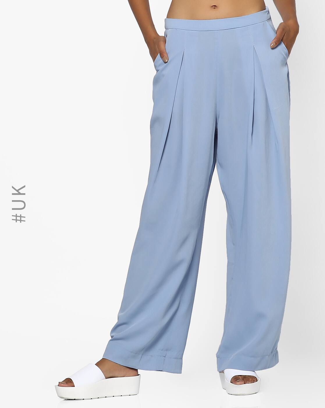 pleated bell bottom trousers