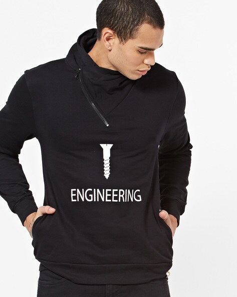 polo neck hoodie