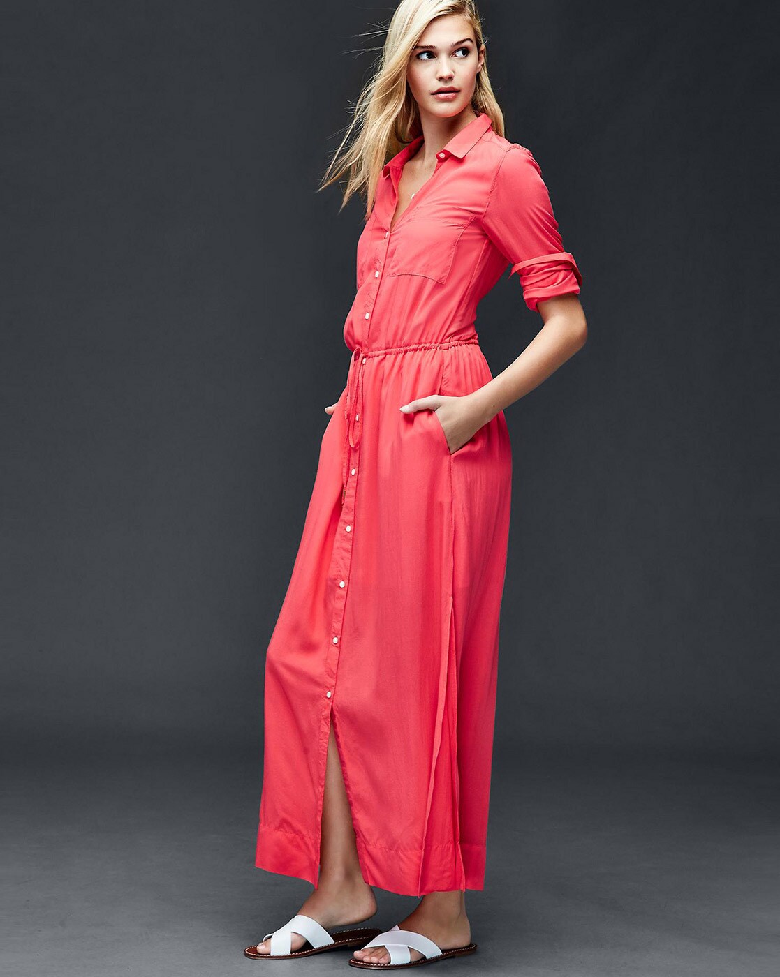 gap maxi shirt dress