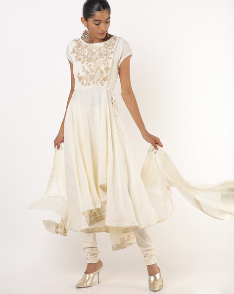 Biba white anarkali discount suit