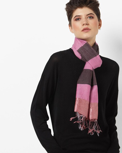 Striped Scarf with Taselled Edges Price in India