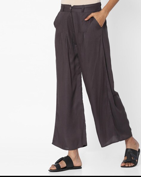 Palazzo Pants with Elasticated Back-Waist Price in India