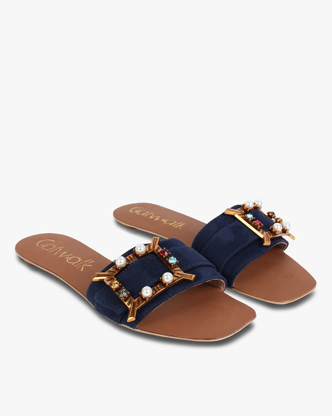 Buy Blue Flat Sandals for Women by 