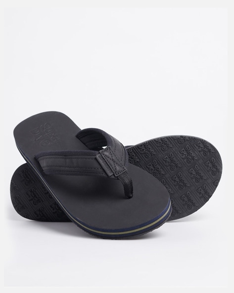 black strap flip flops