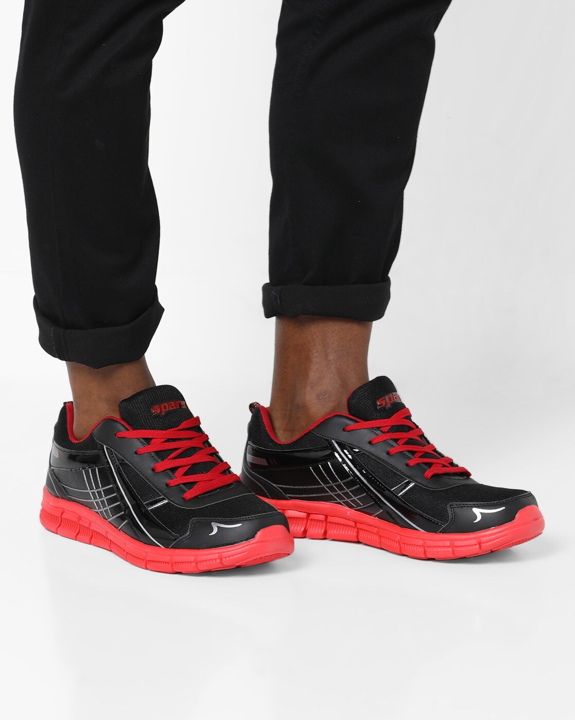 sparx black sports shoes