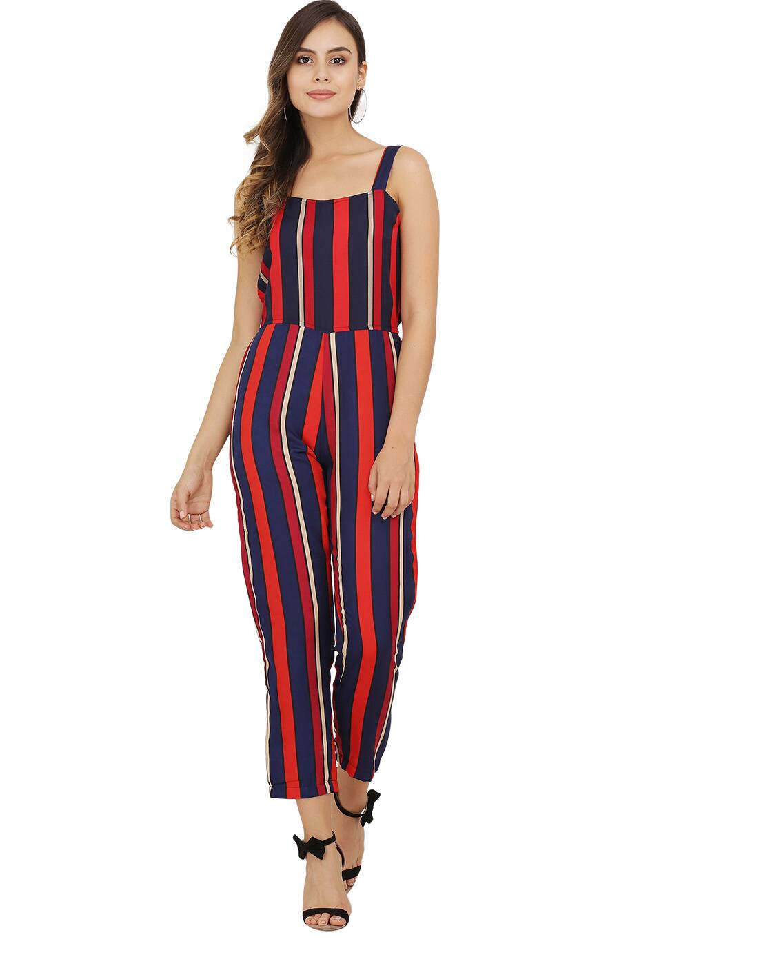 red strappy jumpsuit