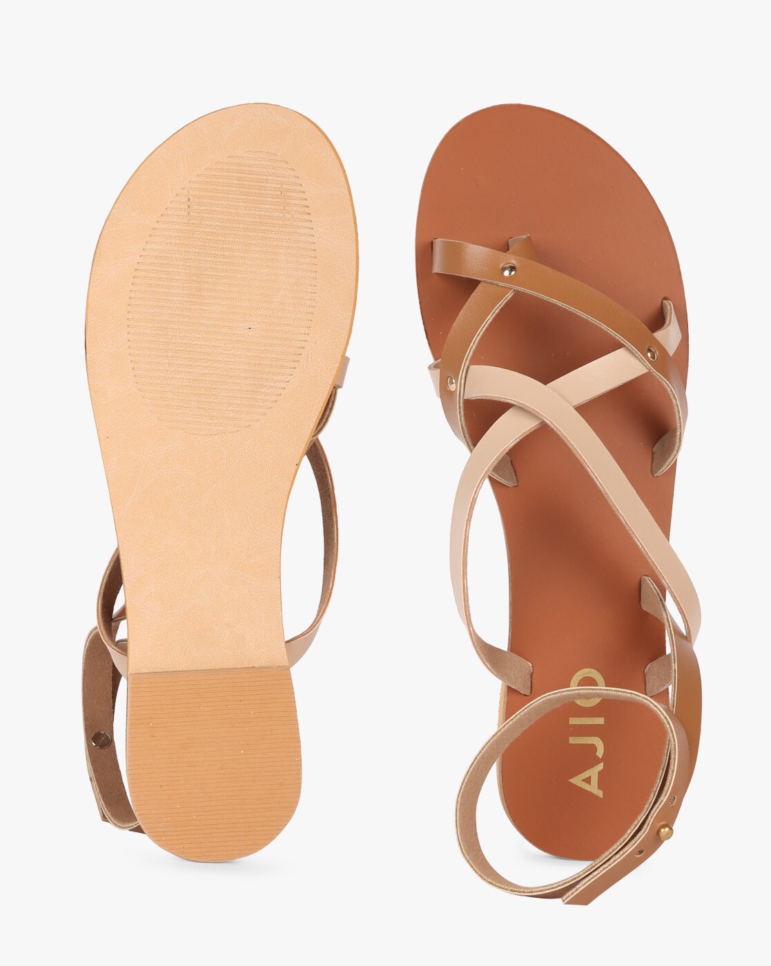 Buy Gold-Toned Flat Sandals for Women by AJIO Online | Ajio.com