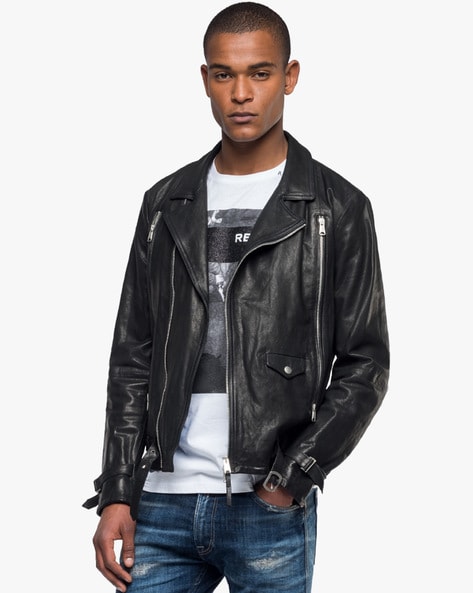 REPLAY Biker Quilted Jacket Black | Third Base Urban