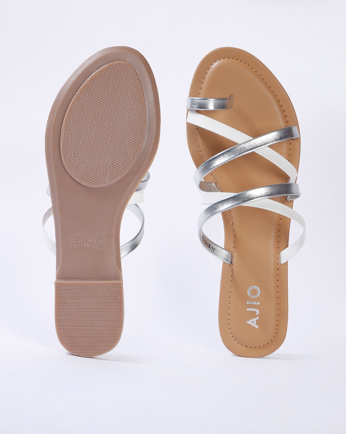 Buy Brown & Black Flat Sandals for Women by AJIO Online | Ajio.com