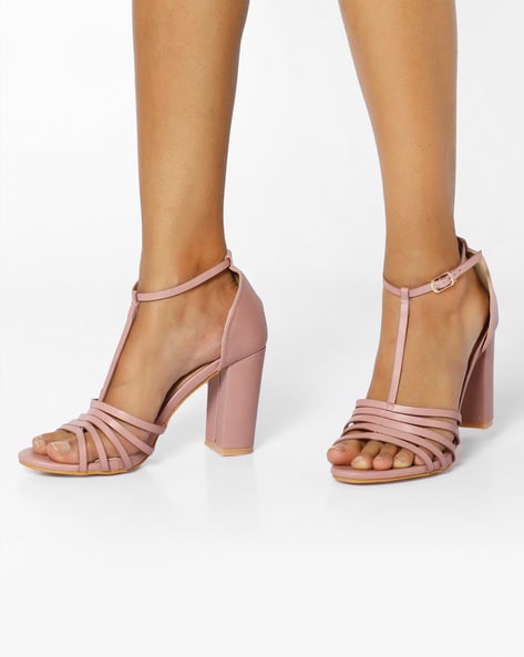 Public Desire Freesia Peach Platform Block Heeled Sandals in Pink | Lyst