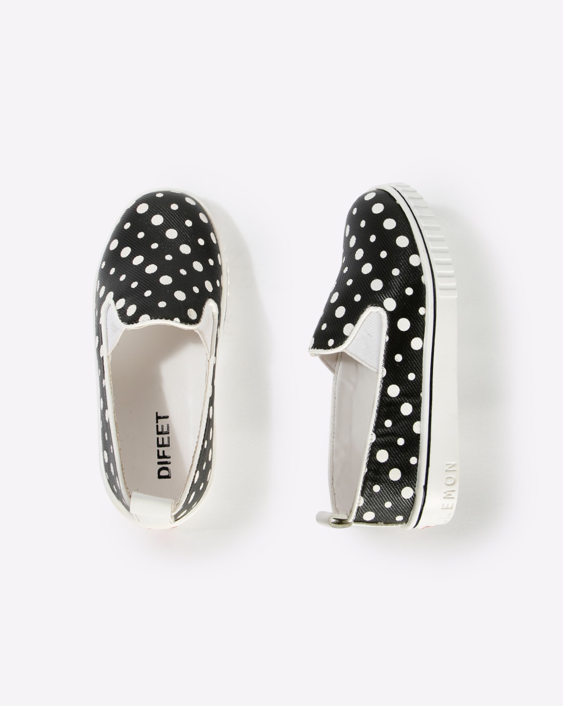 black polka dot shoes