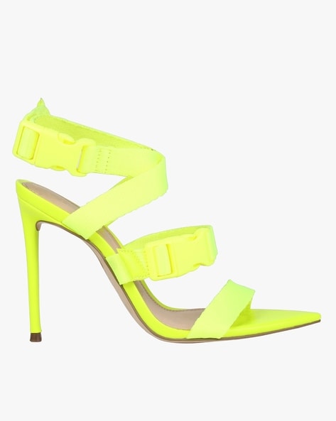 Faze Strappy Heels in Neon Green | Public Desire