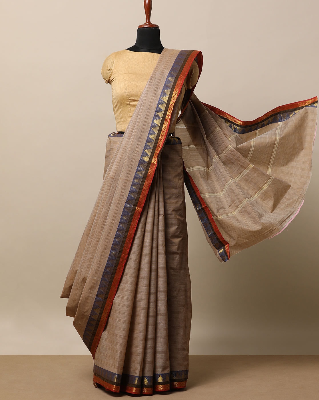 Buy Beige Sarees for Women by Indie Picks Online | Ajio.com