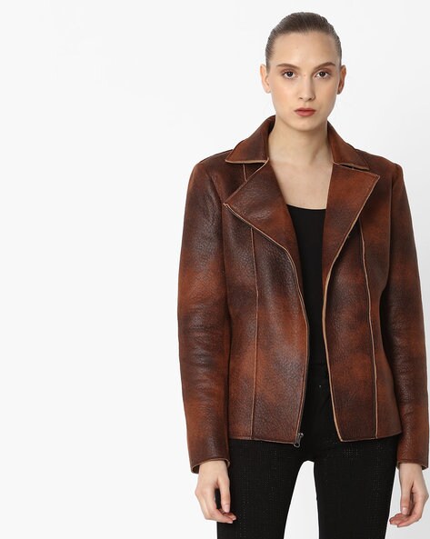 ajio leather jackets womens