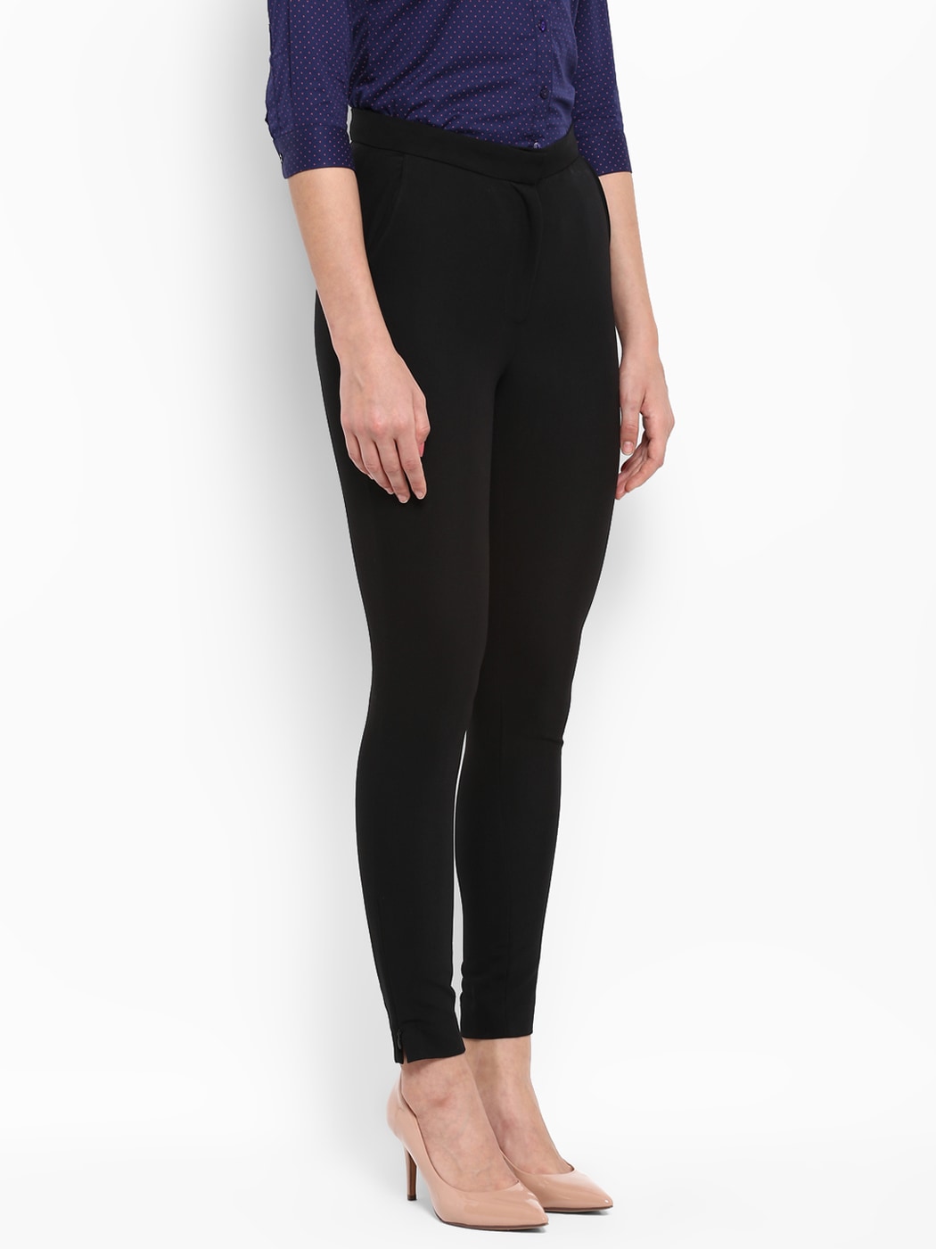 Buy Park Avenue Woman Dark Blue Trouser at Amazon.in