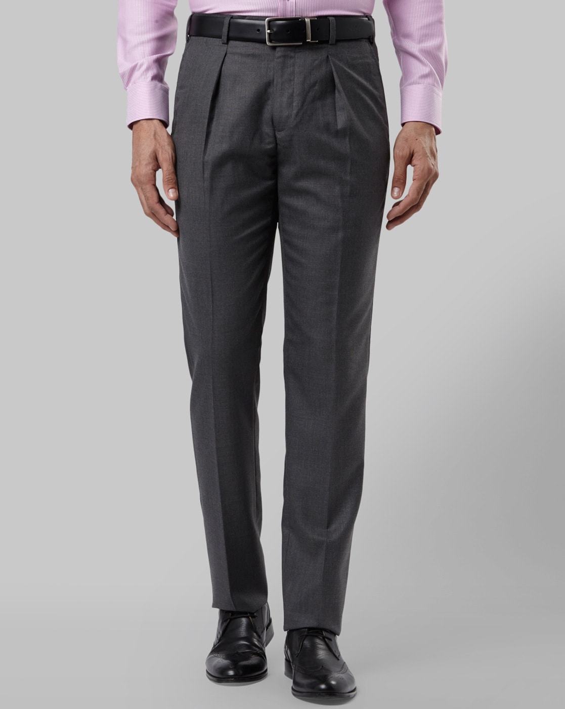 Buy Raymond Medium Fawn Regular Fit Pleated Trousers for Men Online  Tata  CLiQ