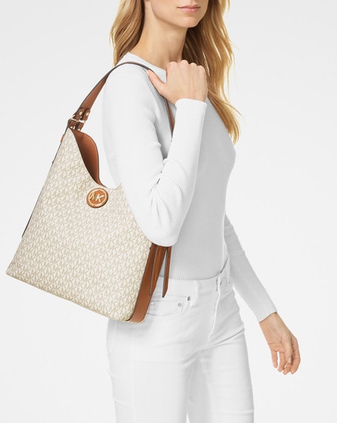 Buy Michael Kors Bowery Printed Hobo Bag with Adjustable Handle | White  Color Women | AJIO LUXE