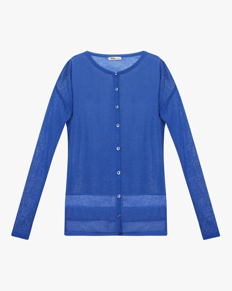 Cardigan with Drop Shoulder Sleeves