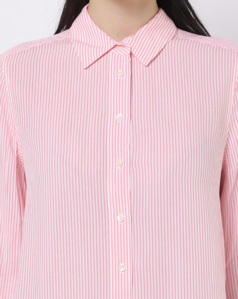 Striped Shirt with Buttoned Cuffs