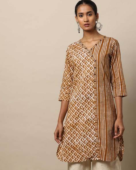 Buy Batik Printed Cotton Kurti with Salwar Set Online l iTokricom  iTokri  आईटकर