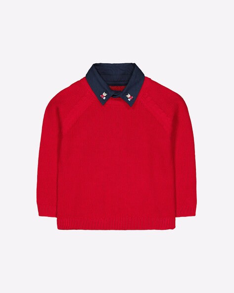 lacoste collared knitted jumper
