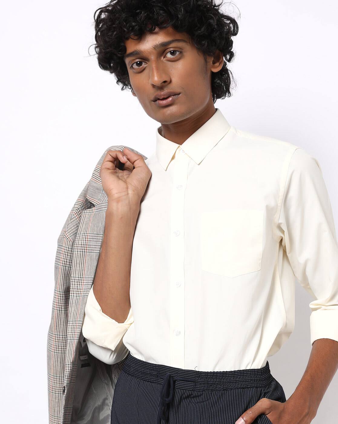 Buy Cream Shirts for Men by FIRST CLASS 