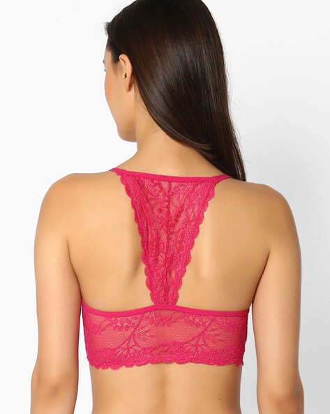 Buy online Halter Neck Laced Bra from lingerie for Women by Clovia