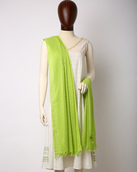 Checked Dupatta with Fringes Price in India