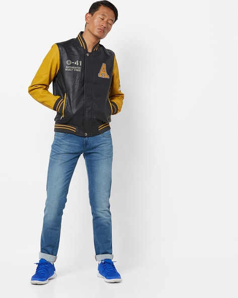 Wool Sailor Collar Varsity Jacket - Jackets Masters