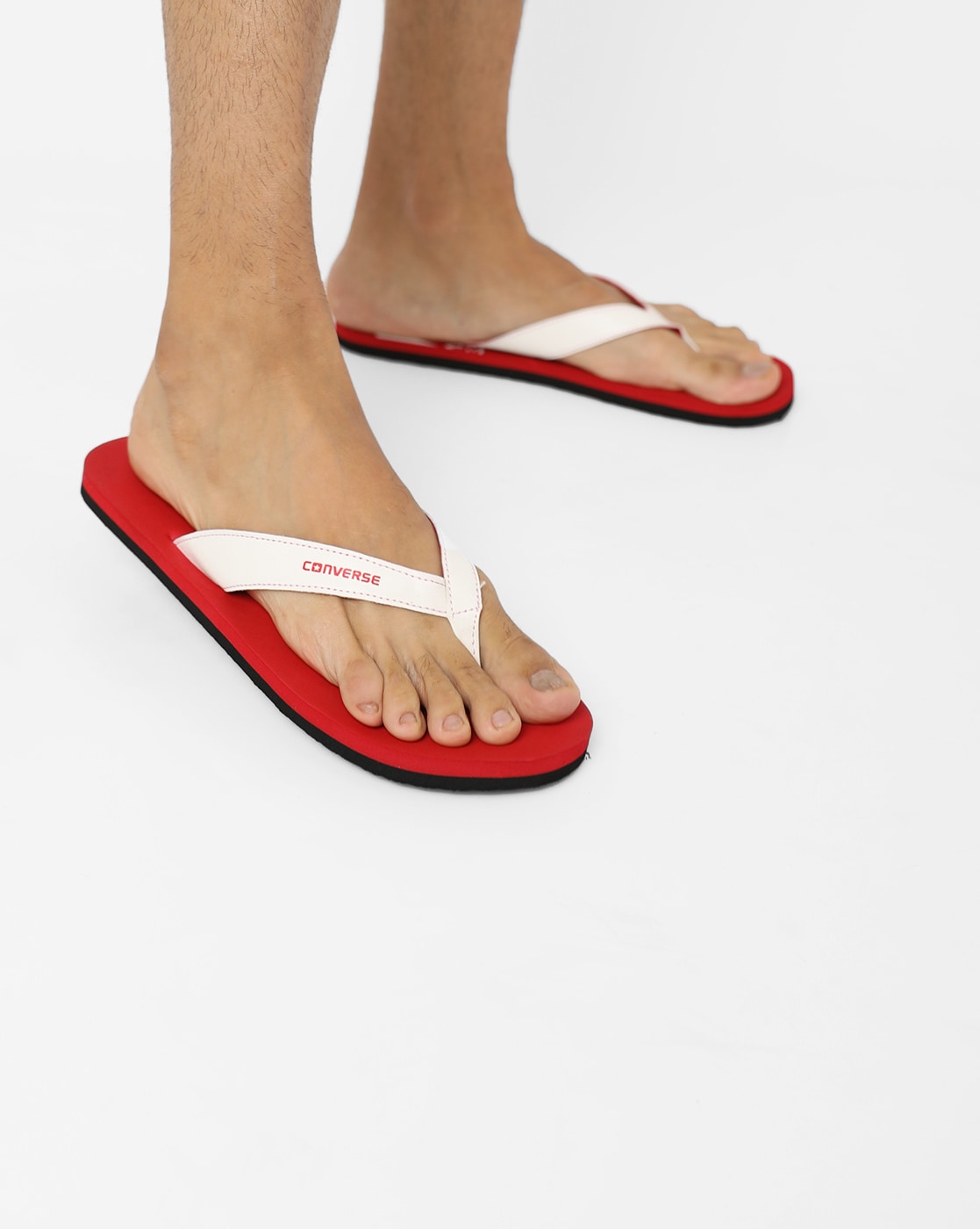 red converse flip flops