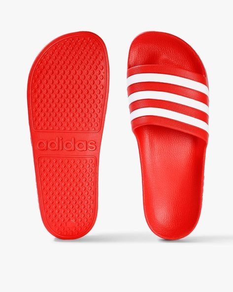 red adidas slides near me