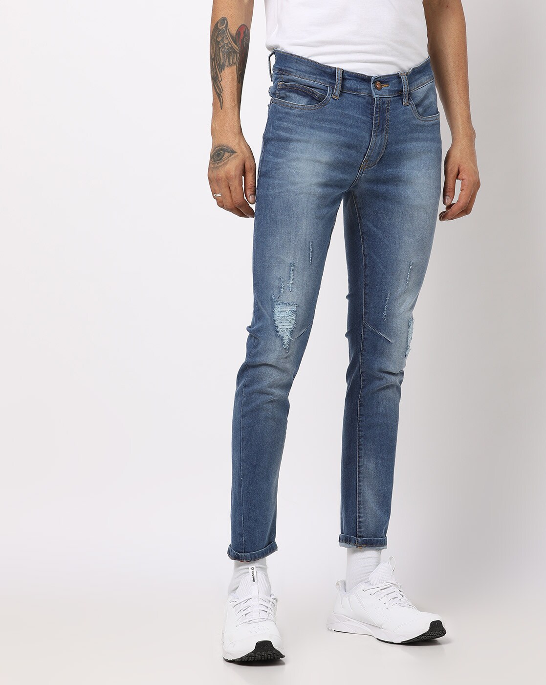 Men's Tapered Fit Rigid Jeans | Boohoo UK