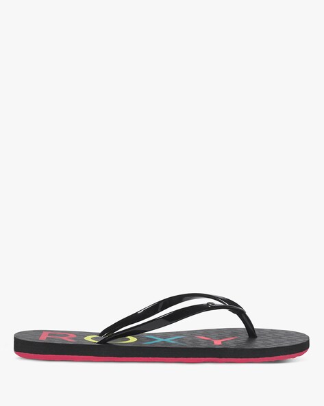 Womens black 2025 roxy flip flops