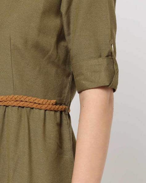 Shirt Dress with Detachable Waist Belt (Image - 2)