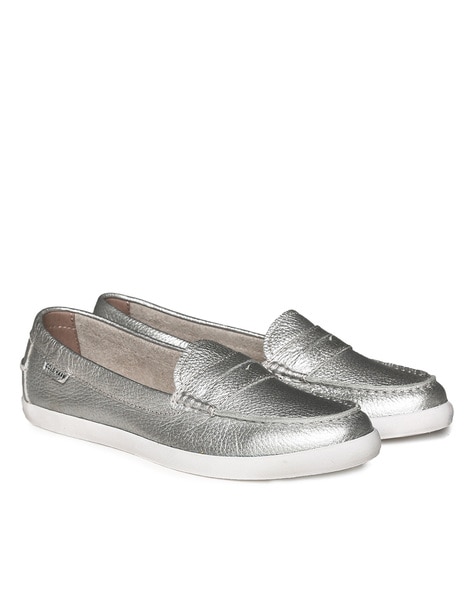 cole haan silver loafers