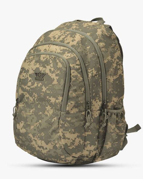 Camouflage Print Backpack with Adjustable Shoulder Straps