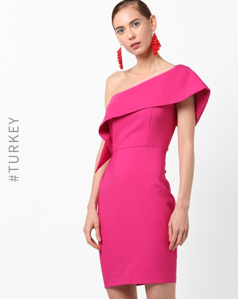 Fuchsia Pink Cape Style Gown 170GW02