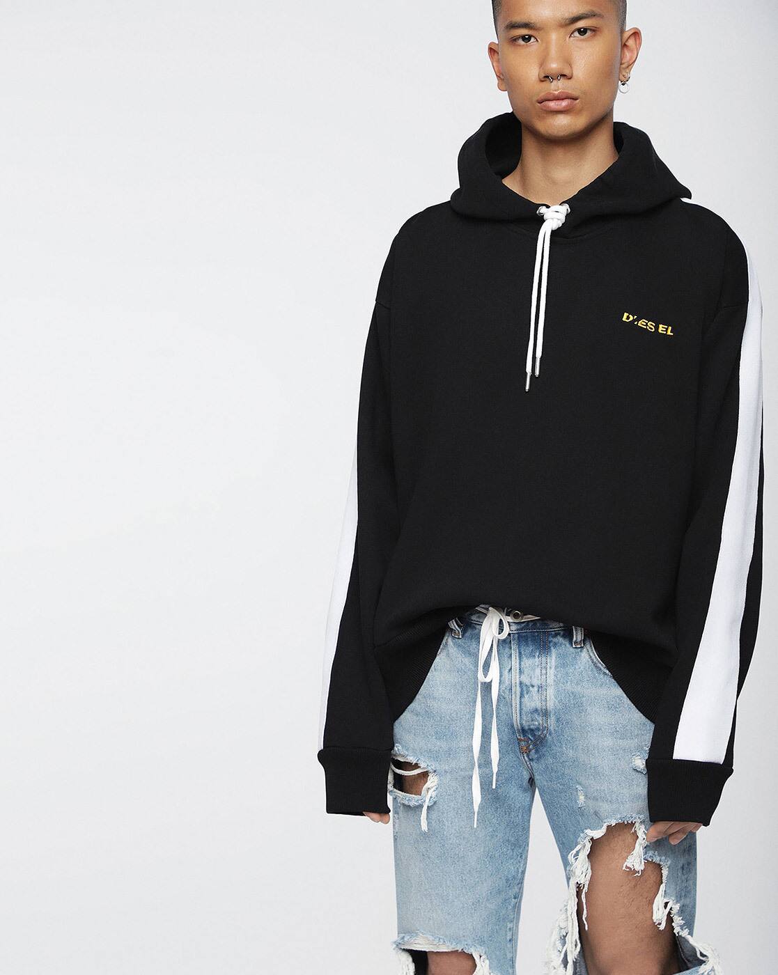 hush rib panel sweatshirt