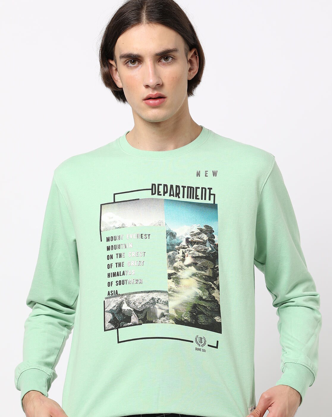 lime green crew neck sweatshirt