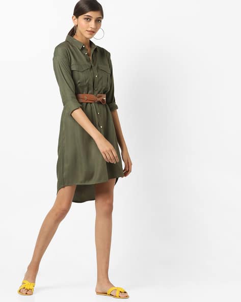Shirt Dress with Flap Pockets